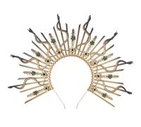 COSUCOS Corona de serpiente Medusa, diadema con halo de sol con pinchos, diadema egipcia griega María Diosa con diamantes de imitación de flores para mujer, reina renacentista, Halloween, cosplay,