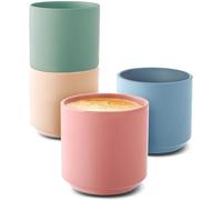 Cosumy Tazas de Café Espresso - Juego de 4 Tazas de Cerámica Pastel - Diseño Minimalista & Apilable - Resistentes al Calor - Paredes Gruesas - Aptas para Lavavajillas - 80 ml