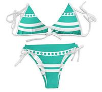 COSWHO Nami - Conjunto de disfraz de bikini Nami para cosplay, Verde, Large