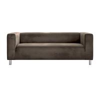 Cosy Burrows Funda Sofá IKEA Klippan 180 cm Terciopelo Marrón Capuchino - Funda de Recambio para Sofá 2 Plazas Klippan, Lavable a Máquina, Ajuste