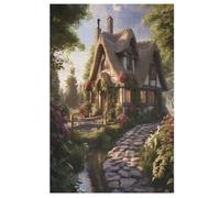 Cosy Cottage 1000 piezas rompecabezas de madera para adultos niños, rompecabezas imposible, juego de habilidad para toda la familia (78×53cm)