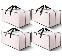 Cosy Family Paquete de 4 bolsas de mudanza extra grandes resistentes con correas de mochila, asas y cremalleras fuertes, bolsas de almacenamiento para ahorrar espacio, plegables, alternativa a la caja