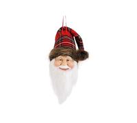 Cosy Home Adorno Textil para árbol de Papá Noel, Rojo y Verde, 10 x 9 x 28 cm