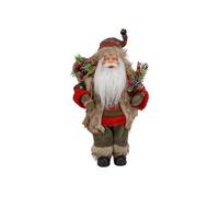 Cosy Home Figura de Papá Noel de poliéster, Verde, 31 x 19 x 47 cm