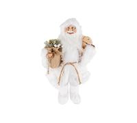 Cosy Home Figura Textil de Papá Noel, Color Blanco, 28 x 15 x 46 cm