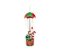 Cosy Home Pere Noel Paracaídas LED Moving Rojo Verde 25 x 20 x 60 cm, 2 Pilas AA