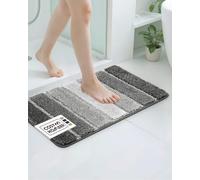 COSY HOMEER 40 x 60 cm Alfombrilla de baño antideslizante lavable, lavable a máquina, alfombrilla de baño para ducha, baño y baño, color gris oscuro