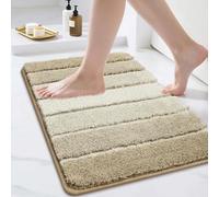 COSY HOMEER Alfombra de baño antideslizante lavable, lavable a máquina, alfombrilla de baño para ducha, alfombra de baño y baño, color beige