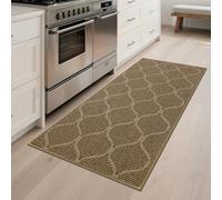 COSY HOMEER Alfombra de cocina antideslizante, 60 x 120 cm, alfombra de cocina, lavable, lavable a máquina, para pasillo, cocina, lavadero, entrada, marrón beige