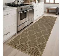 COSY HOMEER Alfombra de cocina antideslizante, 60 x 180 cm, alfombra de cocina, lavable, lavable a máquina, para pasillo, cocina, lavadero, entrada, marrón beige