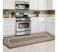 COSY HOMEER Camino de cocina, 60 x 200 cm, alfombra de cocina, lavable, antideslizante, lavable a máquina, alfombra antisuciedad, corredor para cocina, lavadero, entrada y pasillo, marrón