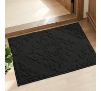 COSY HOMEER Felpudo interior 50 x 80 cm, lavable, alfombra de entrada, alfombra para perros, lavable a máquina, para pasillo, cocina, puerta trasera, color negro