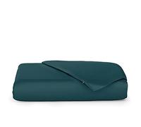 Cosy House Collection Funda de edredón de bambú de lujo, ultra suave, edredón o funda de edredón, protector de edredón sólido con cremallera para cama (individual, verde azulado oscuro)