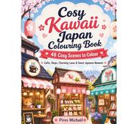 Cosy Kawaii Japan Colouring Book: For Adults and Childrens, 48 Cosy Scenes to Colour Cafés, Shops, Charming Lanes & Sweet Japanese Moments