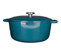 Cosy & Trendy Fontestic Cocotte De Hierro Fundido Esmaltado Ø28 Cm, 6,15 L, Azul Profundo. Interior Blanco Esmaltado. Tapa Con Gotas Y Pomo Metálico