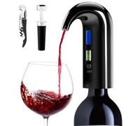 Cosyall Decantador de vino eléctrico, dispensador de aireador, dispensador de vino medible con indicador de temperatura del vino, dispensador de vino inteligente con recargable tipo C (Negro)