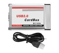 CosyCaya Adaptador de Tarjeta PCMCIA una USB 2.0 CardBus Dual 2 Puertos 480M para Computadora PortáTil
