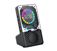 CosyCaya Altavoz de inducción portátil para teléfono móvil, luz RGB, inalámbrico, Bluetooth, soporte para teléfono, reloj despertador, ranura para tarjeta TF