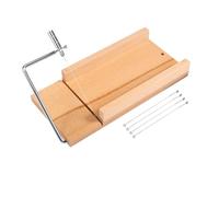 CosyCaya Cortador de queso de madera con escala de tamaño preciso, cortador de queso de alambre para mantequilla de queso, equipado con 4 cables reemplazables para cortar queso