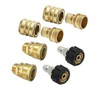 CosyCaya Kit de Adaptador de Conector RáPido para Lavadora una PresióN M22 14 Mm X 3/8 Pulgadas Enchufe de DesconexióN RáPida 5000PSI Accesorio de LatóN de Alta PresióN