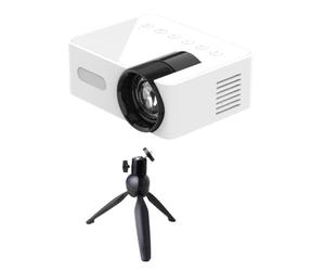 CosyCaya Proyector LED HD 1080P Mini Proyector InaláMbrico para TeléFono MóVil con Soporte para Proyector Reproductor de VíDeo PortáTil para Cine en Casa-B