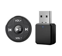 CosyCaya Receptor USB AUX para Coche BotóN Multimedia InaláMbrico Bluetooth Volante del Coche BotóN MultifuncióN Control Remoto