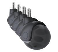 COSYLAND 5pcs Ruedas para Silla de Oficina 11 mm x 22 mm - Ruedas Gaming Silenciosas y Suaves - No Rayan el Suelo - Diseño Esférico Gris Humo (Paquete de 4)