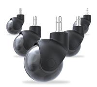 COSYLAND 5pcs Ruedas Silla Oficina - 10 mm x 22 mm Ruedas Silla Gaming (para Silla de Oficina 1-KEA) - Deslizan Suavidad y Silencio - No Rayan el Suelo - Diseño Esférico - Negro Transparente