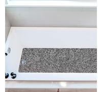 COSYLAND Alfombra Bañera Antideslizante 40x100cm, Alfombrilla de Ducha Loofah de PVC Suave, Secado Rápido, Sin Ventosas, Alfombra para Ducha y Bañera, Color Blanco Y Negro