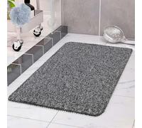 COSYLAND Alfombra Bañera Antideslizante 40x60cm, Alfombrilla de Ducha Loofah de PVC Suave, Secado Rápido, Sin Ventosas, Alfombra para Ducha y Bañera, Color Blanco Y Negro