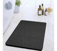 COSYLAND Alfombra Bañera Antideslizante 40x80cm, Alfombrilla de Ducha Loofah de PVC Suave, Secado Rápido, Sin Ventosas, Alfombra para Ducha y Bañera, Color Negro