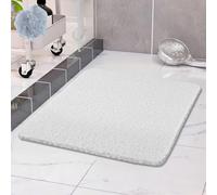 COSYLAND Alfombra Bañera Antideslizante 60x60cm, Alfombrilla de Ducha Loofah de PVC Suave, Secado Rápido, Sin Ventosas, Alfombra para Ducha y Bañera, Color Blanco