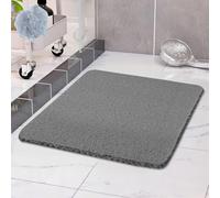 COSYLAND Alfombra Bañera Antideslizante 60x60cm, Alfombrilla de Ducha Loofah de PVC Suave, Secado Rápido, Sin Ventosas, Alfombra para Ducha y Bañera, Color Gris