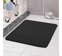 COSYLAND Alfombra Bañera Antideslizante 60x60cm, Alfombrilla de Ducha Loofah de PVC Suave, Secado Rápido, Sin Ventosas, Alfombra para Ducha y Bañera, Color Negro
