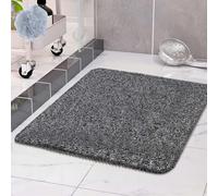 COSYLAND Alfombra Bañera Antideslizante 80x80cm, Alfombrilla de Ducha Loofah de PVC Suave, Secado Rápido, Sin Ventosas, Alfombra para Ducha y Bañera, Color Blanco Y Negro