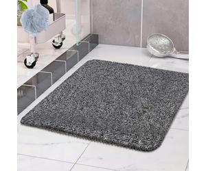 COSYLAND Alfombra Bañera Antideslizante 80x80cm, Alfombrilla de Ducha Loofah de PVC Suave, Secado Rápido, Sin Ventosas, Alfombra para Ducha y Bañera, Color Blanco Y Negro