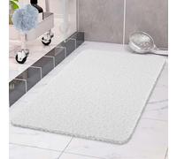 COSYLAND Alfombrilla de Ducha Antideslizante de 40 x 60 cm, Alfombrilla de Ducha Antideslizante con desagüe, de PVC Suave, Alfombrilla Antideslizante para bañera, de Secado rápido, Color Blanco