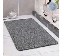 COSYLAND Alfombrilla Ducha Antideslizante 40x60cm - Loofah de PVC Suave, Secado Rápido, Sin Ventosas, para Baño y Ducha - Blanco y Negro