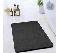 COSYLAND Alfombrilla Ducha Antideslizante 40x80cm - Loofah de PVC Suave, Secado Rápido, Sin Ventosas, para Baño y Ducha - Negro