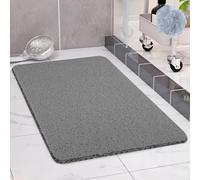 COSYLAND Alfombrilla Ducha Antideslizante 40x80cm - Loofah de PVC Suave, Secado Rápido, Sin Ventosas, para Baño y Ducha - Gris