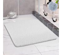 COSYLAND Alfombrilla Ducha Antideslizante 60x60cm - Loofah de PVC Suave, Secado Rápido, Sin Ventosas, para Baño y Ducha - Blanco