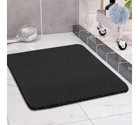 COSYLAND Alfombrilla Ducha Antideslizante 80x80cm - Loofah de PVC Suave, Secado Rápido, Sin Ventosas, para Baño y Ducha - Negro