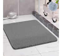 COSYLAND Alfombrilla Ducha Antideslizante 80x80cm - Loofah de PVC Suave, Secado Rápido, Sin Ventosas, para Baño y Ducha - Gris