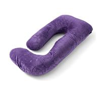 COSYLAND Almohada para Embarazadas, Cojín de Embarazo en J con Soporte Integral, Funda Desmontable y Lavable, Útil para Descanso, Dormir, Lactancia y Relajar Las Piernas, 155 x 60 x 20 cm, Morado