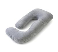 COSYLAND Almohada para Embarazadas, Cojín de Embarazo en J con Soporte Integral, Funda Desmontable y Lavable, Útil para Descanso, Dormir, Lactancia y Relajar Las Piernas, 155 x 60 x 20 cm, Gris