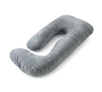 COSYLAND Almohada para Embarazadas, Cojín de Embarazo en J con Soporte Integral, Funda Desmontable y Lavable, Útil para Descanso, Dormir, Lactancia y Relajar Las Piernas, 155 x 60 x 20 cm, Negro