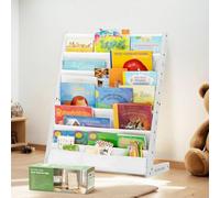 COSYLAND Estantería de Madera para niños, Estante de exhibición para niños, 6 Capas, estantería de Tela para niños, Adecuada para habitación de niños y guardería (24.8 Pulgadas, Blanco)