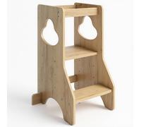 COSYLAND Montessori Torre de aprendizaje para niños a partir de 1 año, torre de aprendizaje plegable 3 en 1 con pizarra, torre de aprendizaje con doble protección anticaídas, silla de aprendizaje