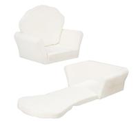 COSYLAND Sillón Infantil 2 en 1 a Partir de 18 Meses - Sofá de Juegos para niños - Sofá Infantil Plegable - Mini sofá - Esquina para habitación Infantil (Blanco lanudo)