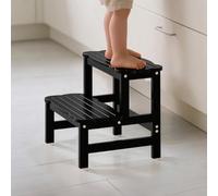 COSYLAND Taburete de Niños con 2 Peldaños - Escalón Infantil para 18 Meses en Adelante - Ideal para Cocina, Baño y Dormitorio - Negro